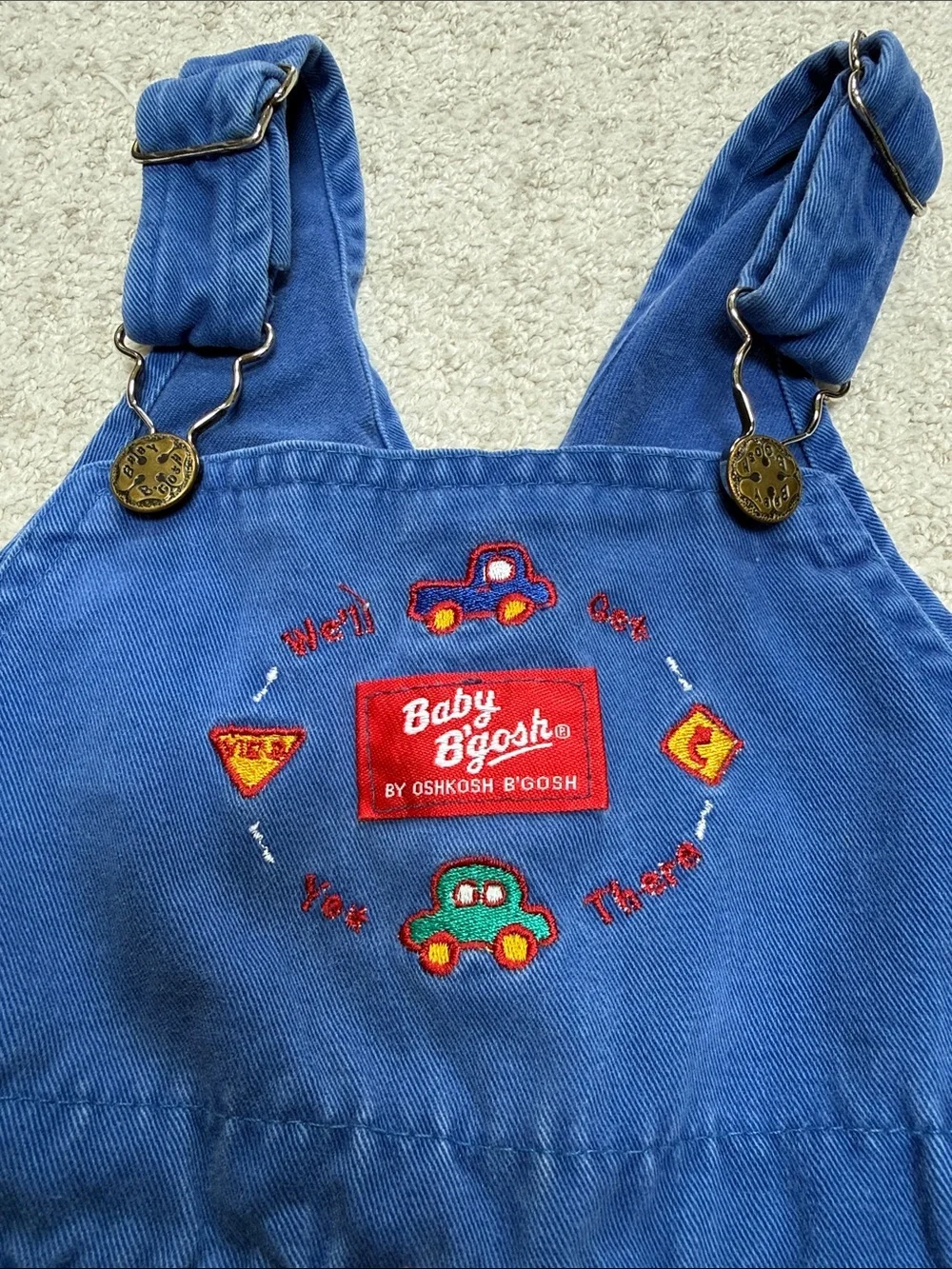 Vintage OshKosh Baby B'Gosh Truck Car Construction Overalls/Shortalls, 24 months